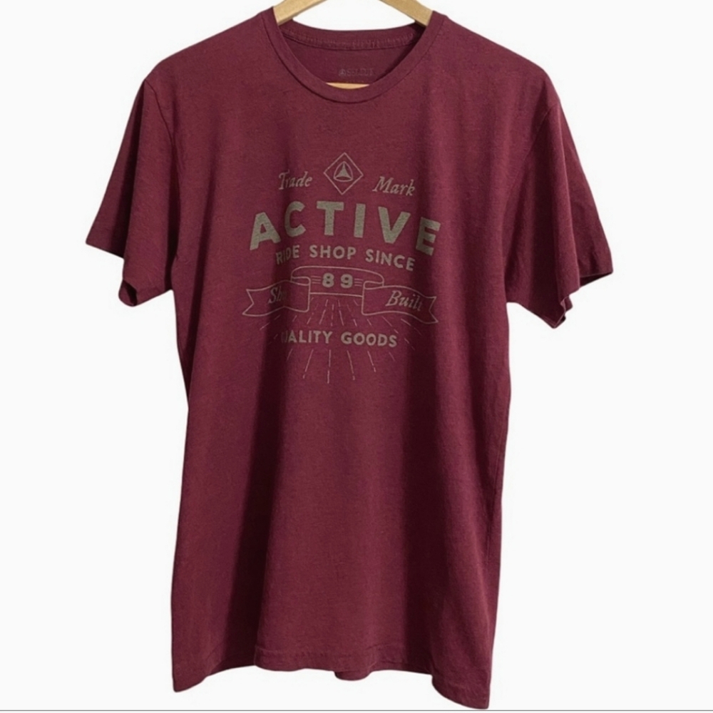 Active Ride Shop Burgundy Short Sleeve T-Shirt Men Size M